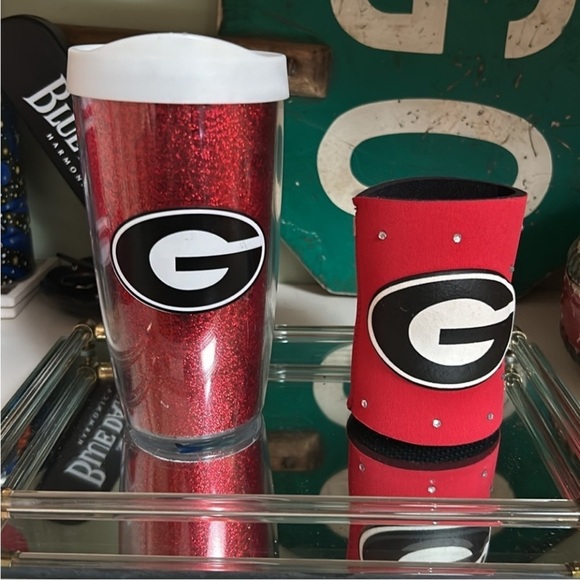 University of Georgia G Official Travel Mug New With Tags GO DAWGS SIC EM' SET 2 - Picture 1 of 13